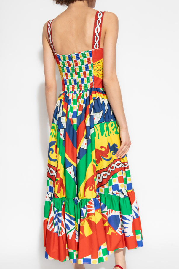 Dolce & Gabbana フラワー ミディドレス マルチカラー Floral cotton midi dress in multicoloured - Dolce Gabbana